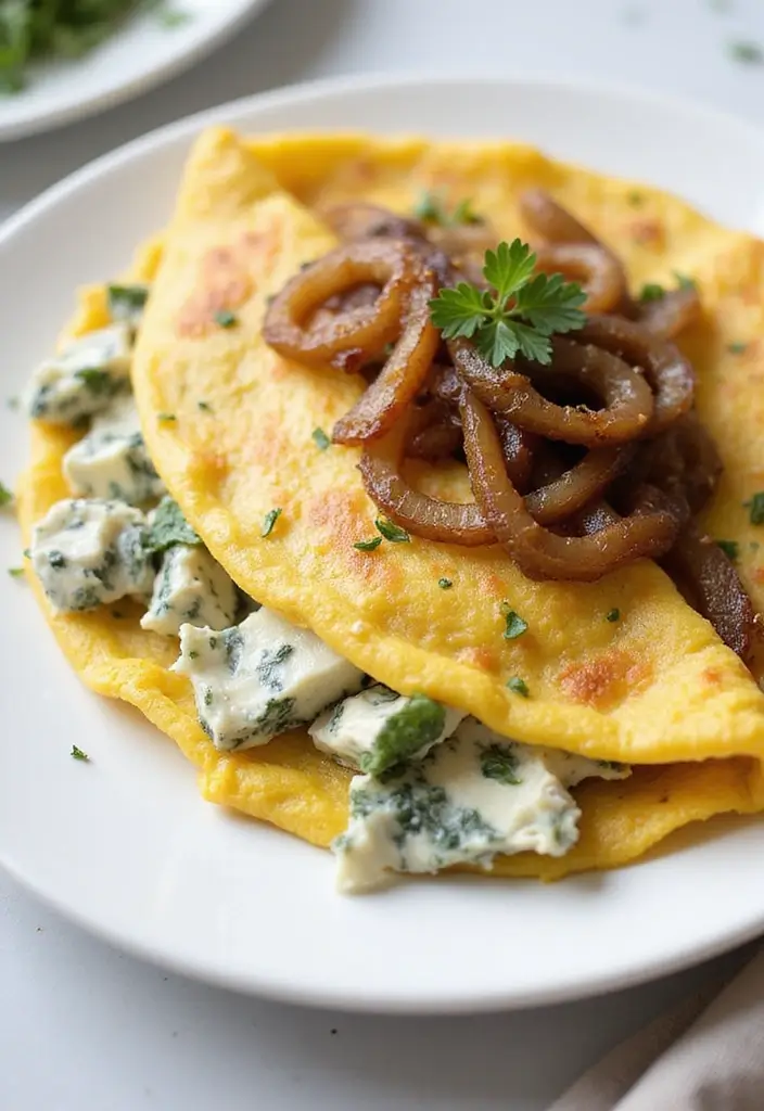 25 French Blue Cheese Recipes Bold And Savory 5 25 French Blue Cheese Recipes Bold And Savory - 5. Blue Cheese Omelette with Caramelized Onions