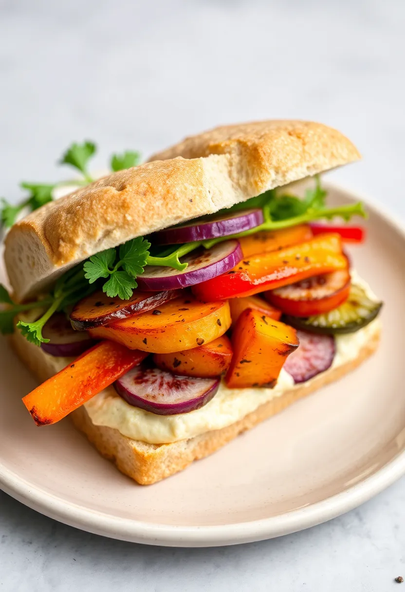 25 French Bread Sandwich Recipes For Lunch Or Dinner 11 25 French Bread Sandwich Recipes For Lunch Or Dinner - 11. Roasted Vegetable & Hummus
