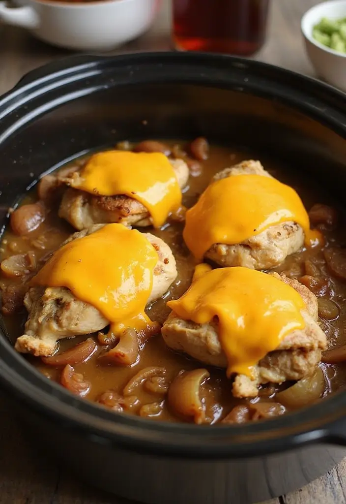 25 French Onion Baked Chicken Recipes For Family Dinners 6 25 French Onion Baked Chicken Recipes For Family Dinners - 6. Slow Cooker French Onion Chicken