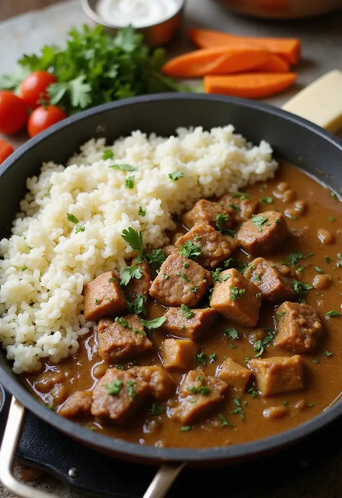 25 French Onion Beef And Rice Recipes Comfort Food Favorites 2 25 French Onion Beef And Rice Recipes Comfort Food Favorites - 2. Creamy French Onion Beef Rice Skillet