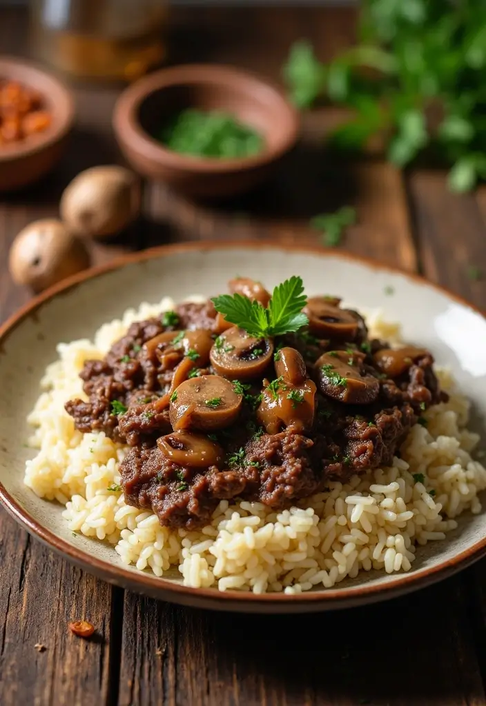 25 French Onion Beef And Rice Recipes Comfort Food Favorites 6 25 French Onion Beef And Rice Recipes Comfort Food Favorites - 6. French Onion Beef and Rice with Mushrooms