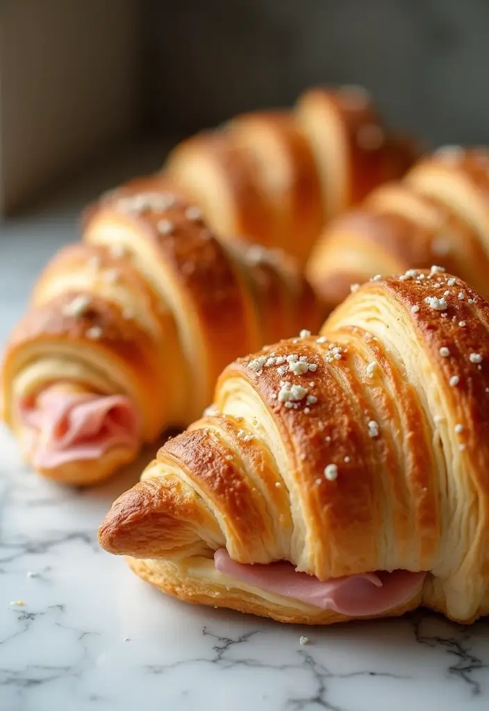 25 French Puff Pastry Recipes Savory Party Favorites 9 25 French Puff Pastry Recipes Savory Party Favorites - 9. Ham and Cheese Croissants