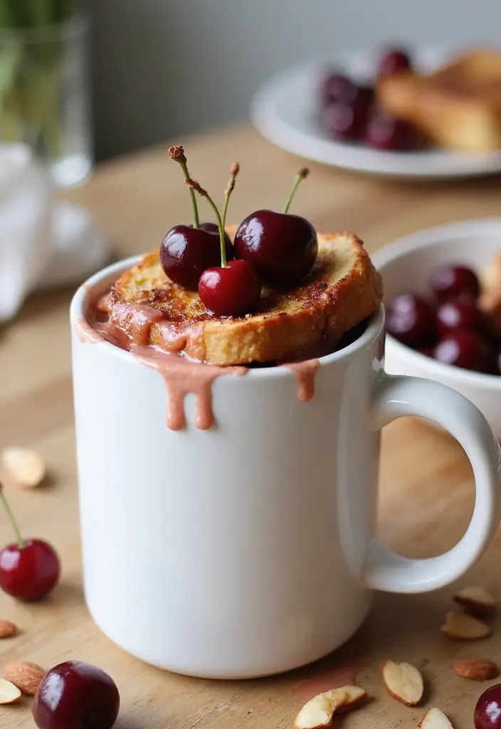 25 French Toast In A Mug Recipes Quick And Easy 17 25 French Toast In A Mug Recipes Quick And Easy - 17. Cherry Almond French Toast