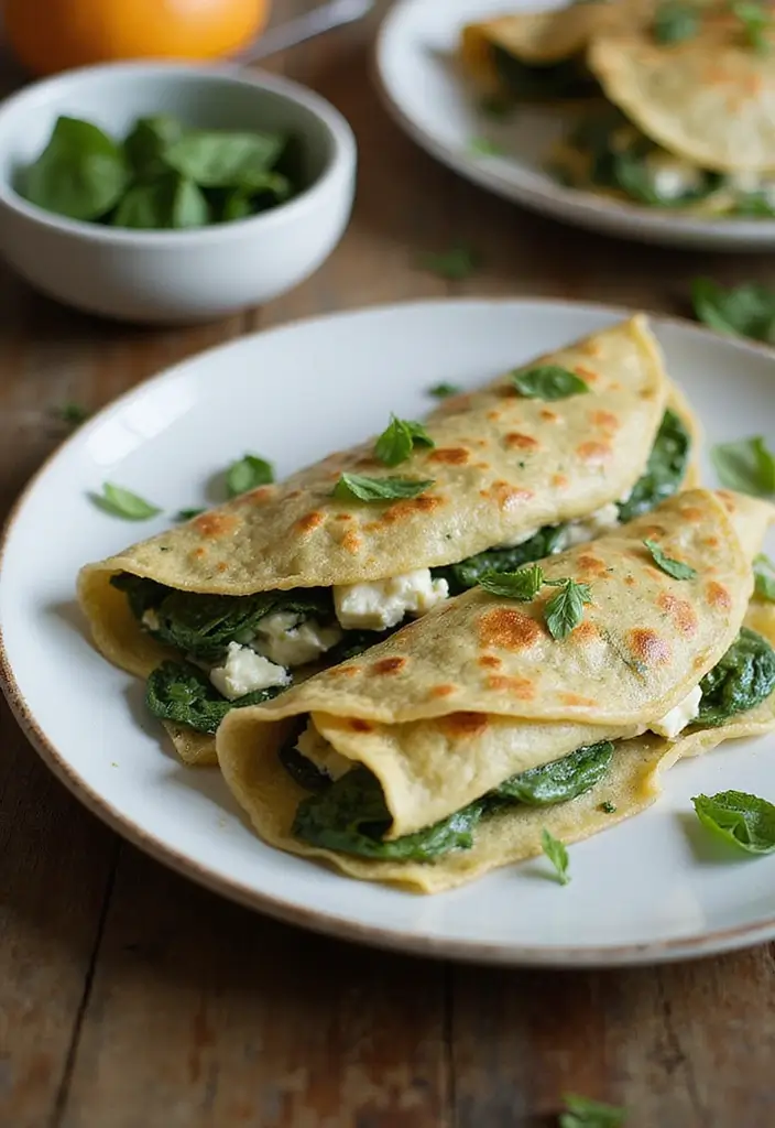25 Healthy French Recipes: Light But Delicious 11 25 Healthy French Recipes: Light But Delicious - 11. Spinach and Feta Crepes