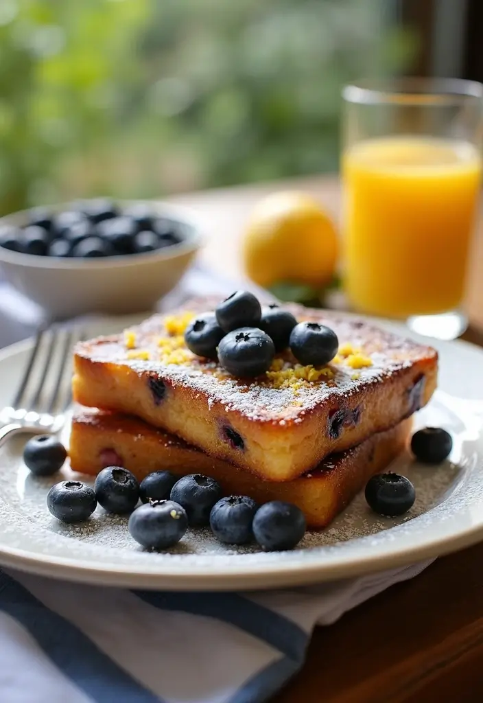 27 Brunch Recipes With French Toast Sticks Everyone Loves - 11. Blueberry Muffin French Toast Sticks