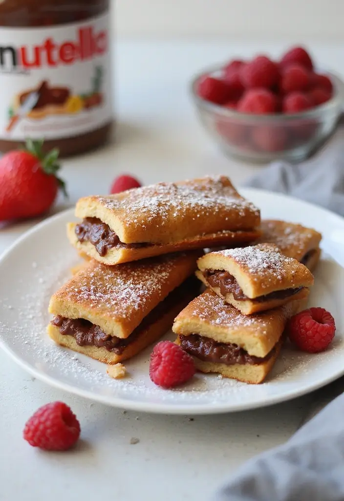27 Brunch Recipes With French Toast Sticks Everyone Loves - 13. Nutella Stuffed French Toast Sticks