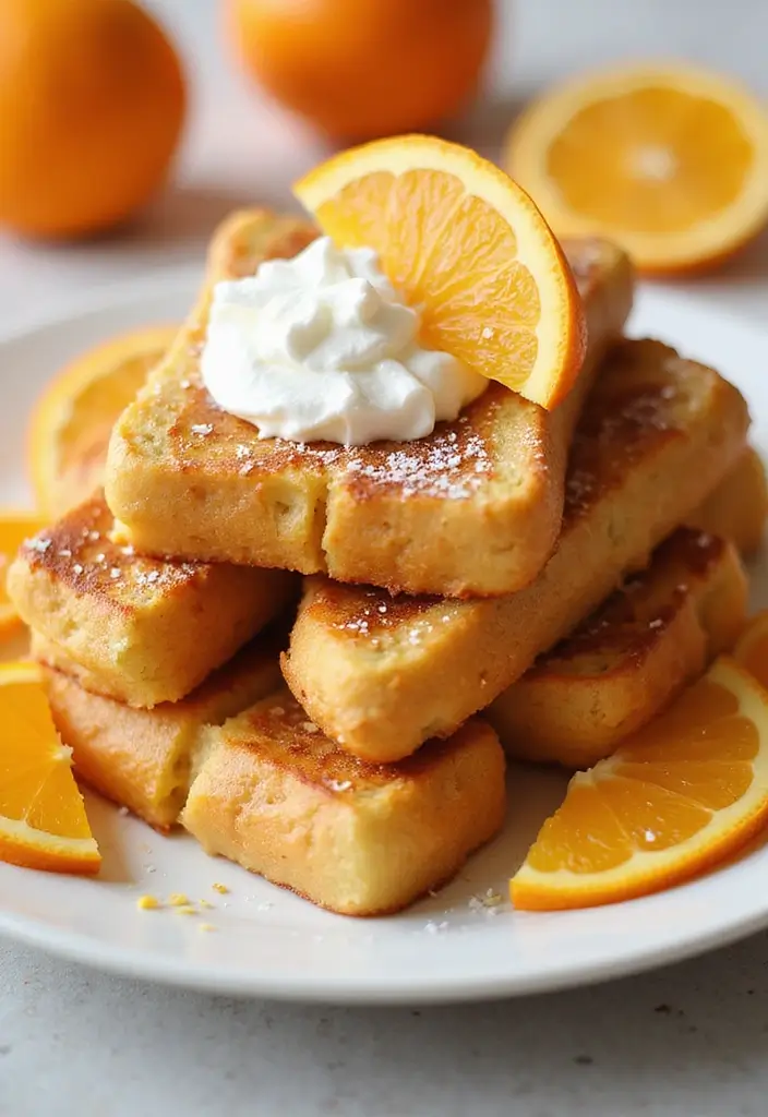 27 Brunch Recipes With French Toast Sticks Everyone Loves - 18. Orange Creamsicle French Toast Sticks