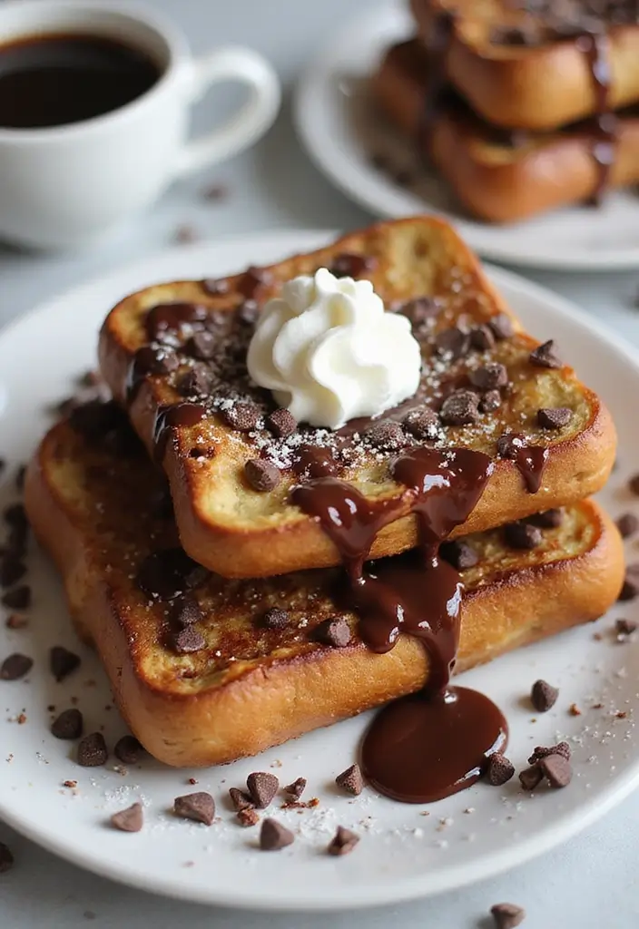 27 Brunch Recipes With French Toast Sticks Everyone Loves - 3. Chocolate Chip French Toast Sticks