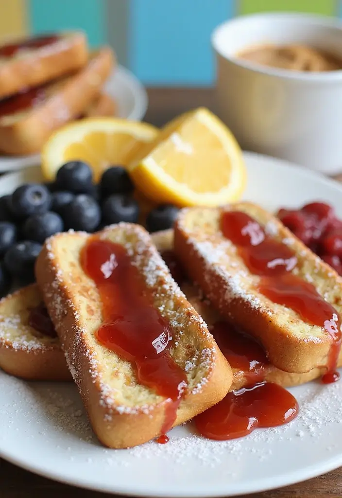 27 Brunch Recipes With French Toast Sticks Everyone Loves - 6. Peanut Butter and Jelly French Toast Sticks