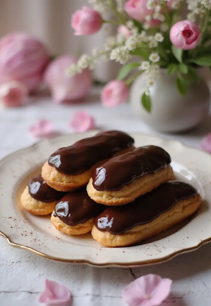 27 Elegant and Delicious French Tea Party Recipes 2 27 Elegant and Delicious French Tea Party Recipes - 2. Éclairs with Vanilla Cream