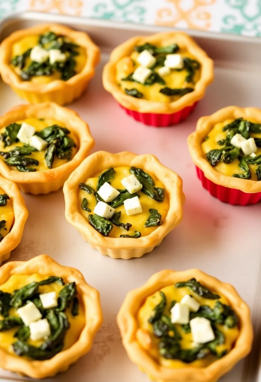 27 Elegant and Delicious French Tea Party Recipes 8 27 Elegant and Delicious French Tea Party Recipes - 8. Mini Quiches with Spinach and Feta