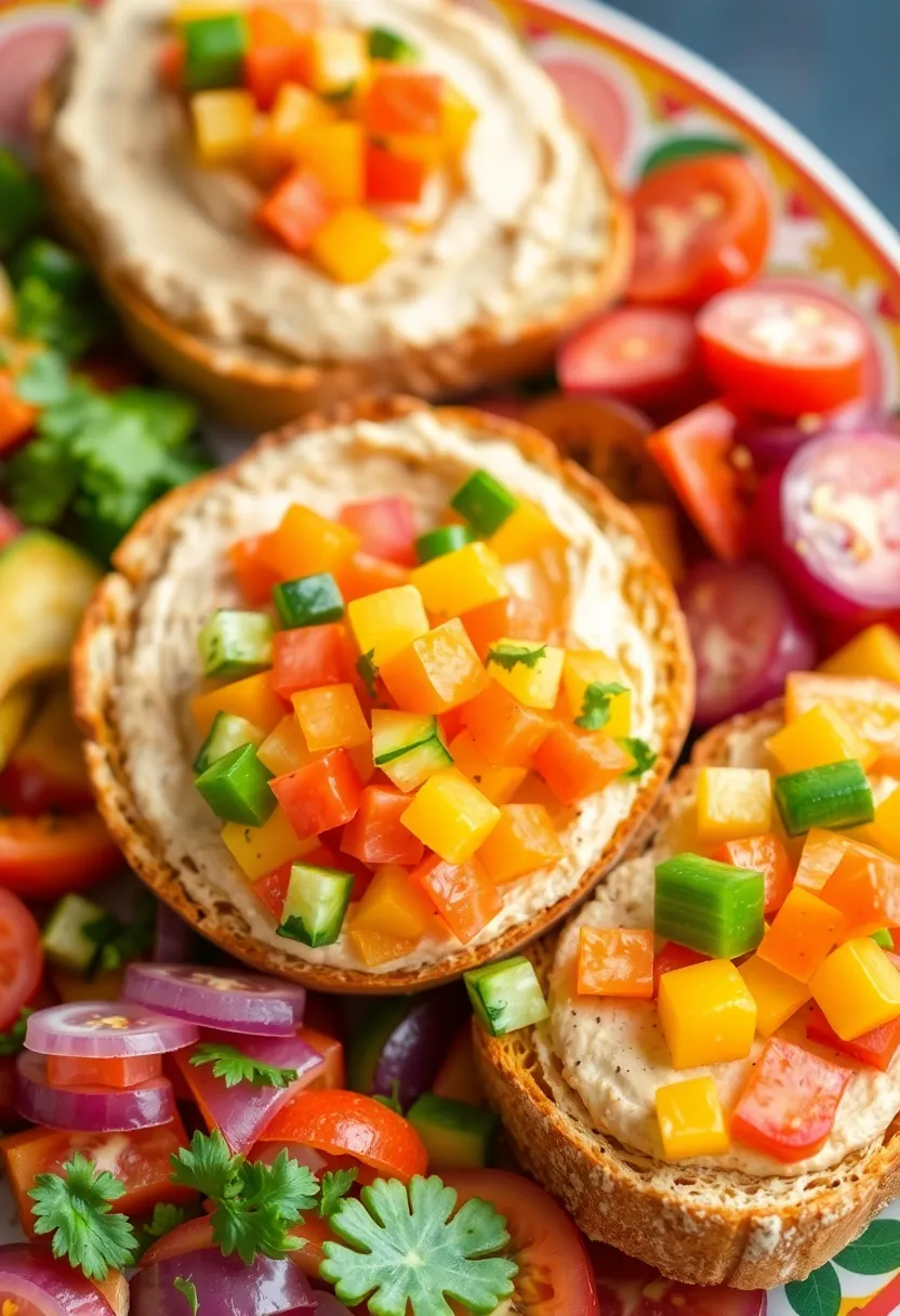 27 French Bread Toppings Recipes For Any Occasion 6 27 French Bread Toppings Recipes For Any Occasion - 6. Zesty Hummus and Veggie Topping