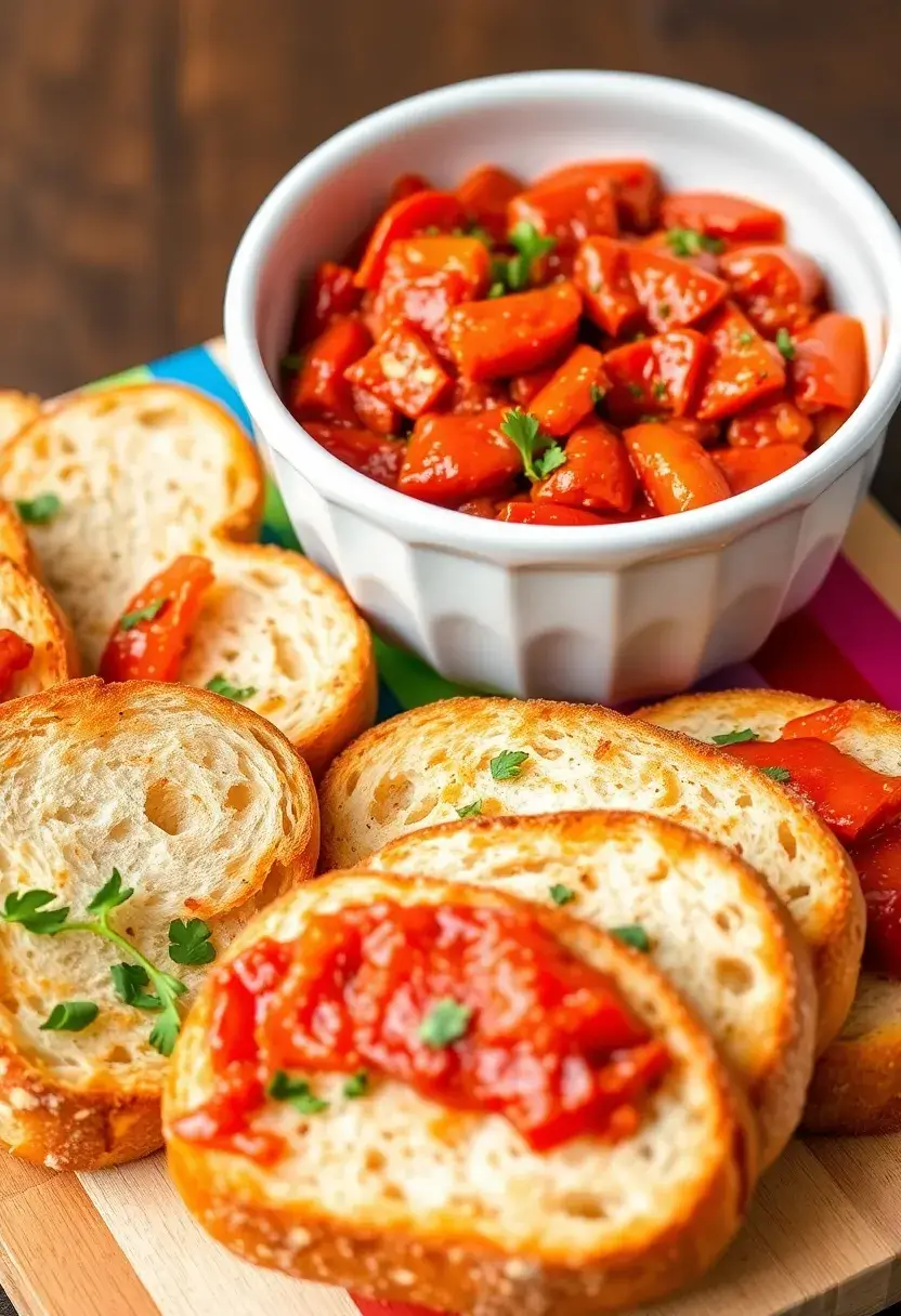 27 French Bread Toppings Recipes For Any Occasion 8 27 French Bread Toppings Recipes For Any Occasion - 8. Spicy Roasted Red Pepper Spread