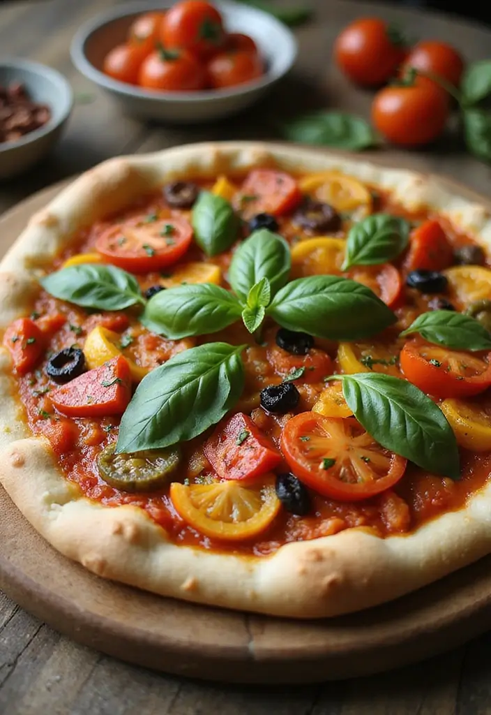 27 French Vegetarian Recipes That Taste Amazing 18 27 French Vegetarian Recipes That Taste Amazing - 18. Ratatouille Pizza: A Fusion Delight