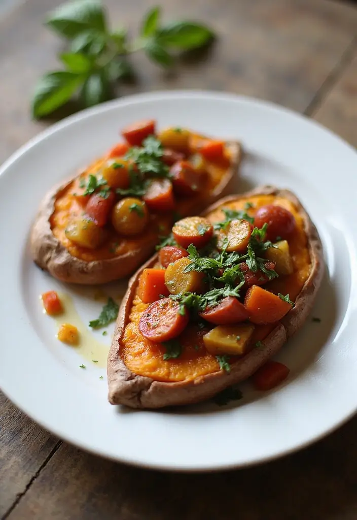 27 French Vegetarian Recipes That Taste Amazing 26 27 French Vegetarian Recipes That Taste Amazing - 26. Baked Sweet Potato Ratatouille