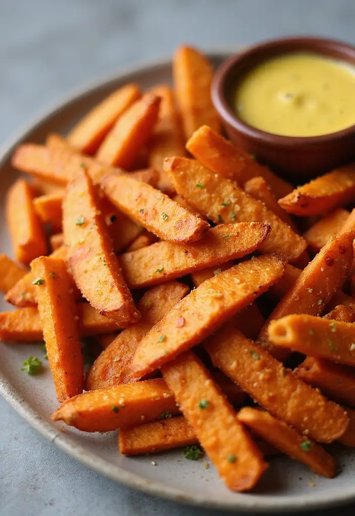 27 Frozen French Fries Recipes That Taste Homemade 6 27 Frozen French Fries Recipes That Taste Homemade - 6. Sweet Potato Fries with Honey Mustard Dip