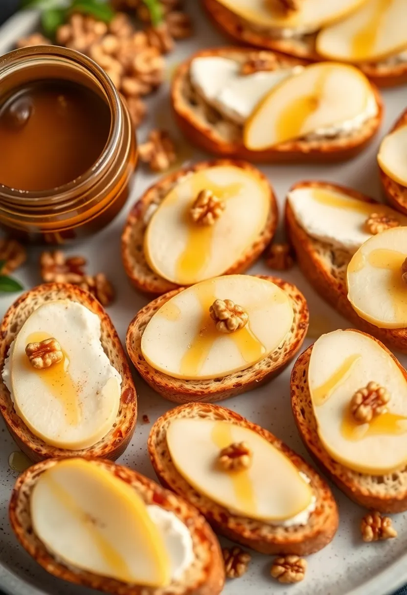27 Recipes Using French Baguette That Feel Fancy 22 27 Recipes Using French Baguette That Feel Fancy - 22. Baguette Crostini with Goat Cheese and Pear