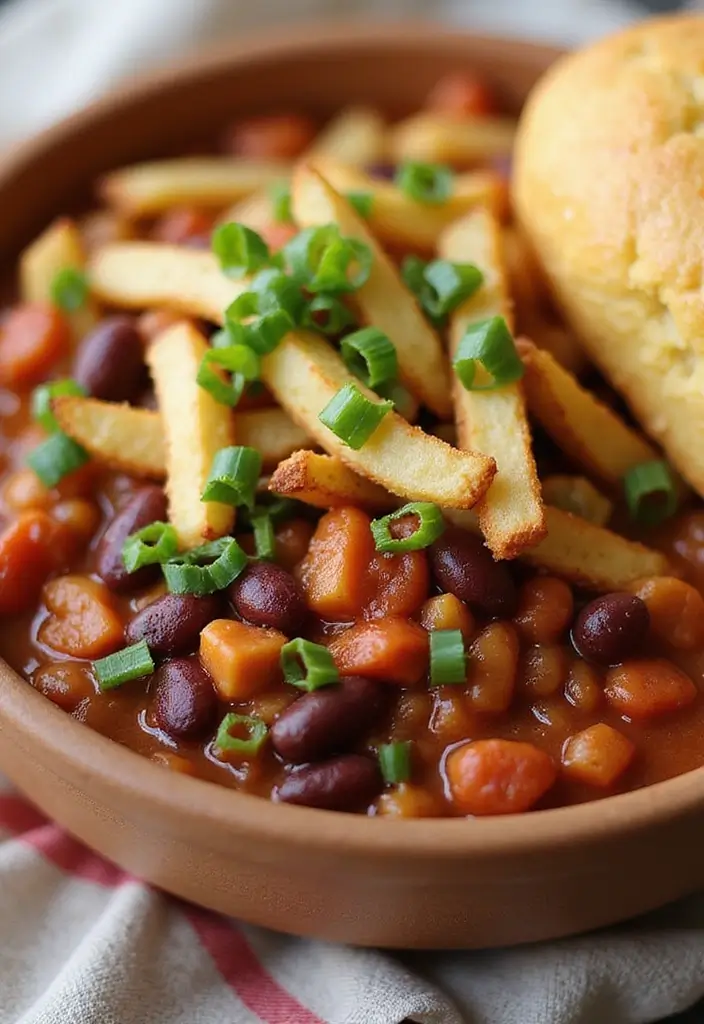 27 Recipes Using Leftover French Fries: Creative And Fun 15 27 Recipes Using Leftover French Fries: Creative And Fun - 15. French Fry and Bean Chili