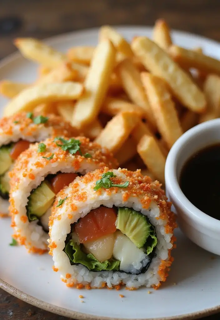 27 Recipes Using Leftover French Fries: Creative And Fun 26 27 Recipes Using Leftover French Fries: Creative And Fun - 26. French Fry Sushi Rolls
