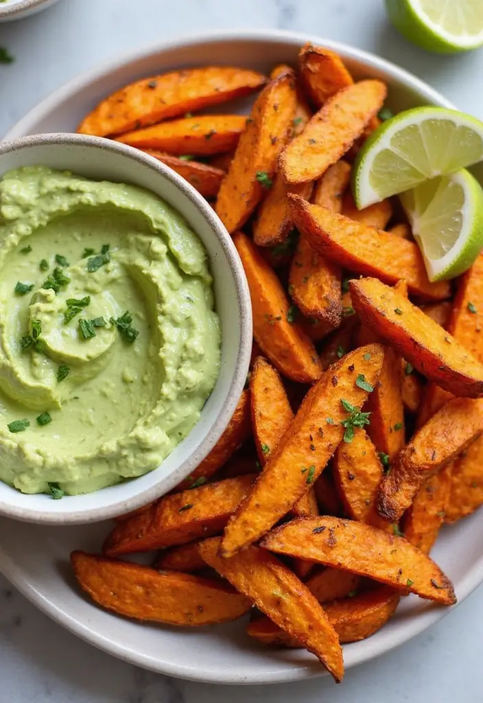 27 Recipes With French Fries Simple And Creative 5 27 Recipes With French Fries Simple And Creative - 5. Sweet Potato Fries with Avocado Dip