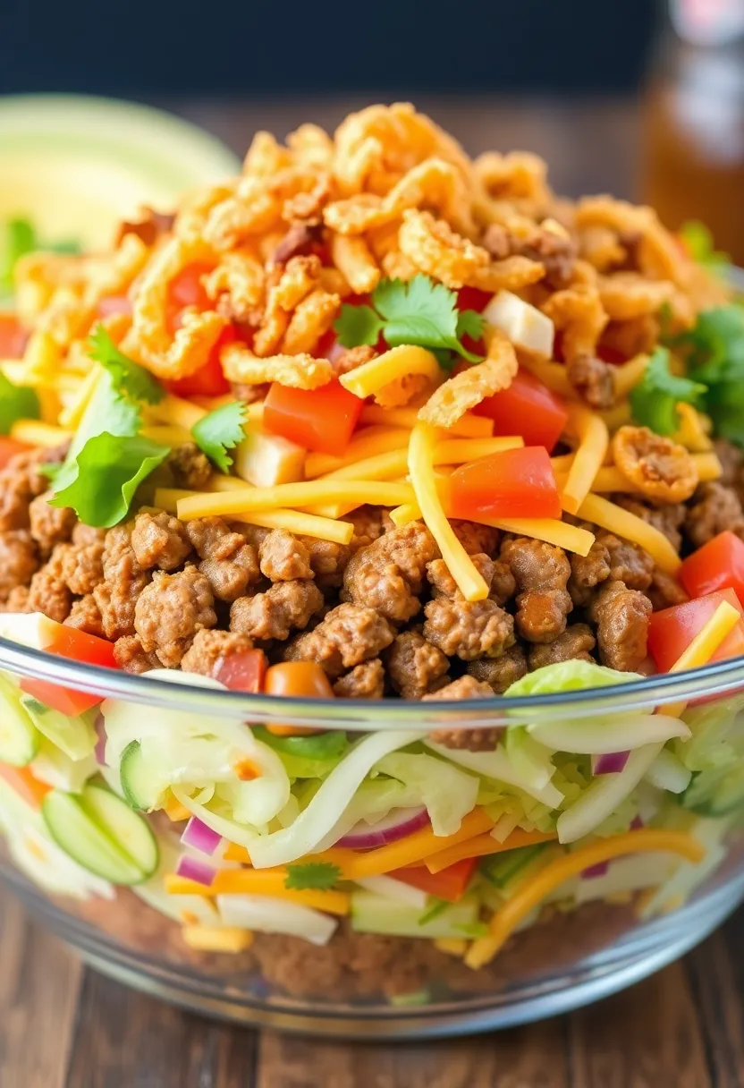 30 French Fried Onion Recipes Perfect For Crunch Lovers 13 30 French Fried Onion Recipes Perfect For Crunch Lovers - 13. Crunchy Taco Salad with Fried Onions
