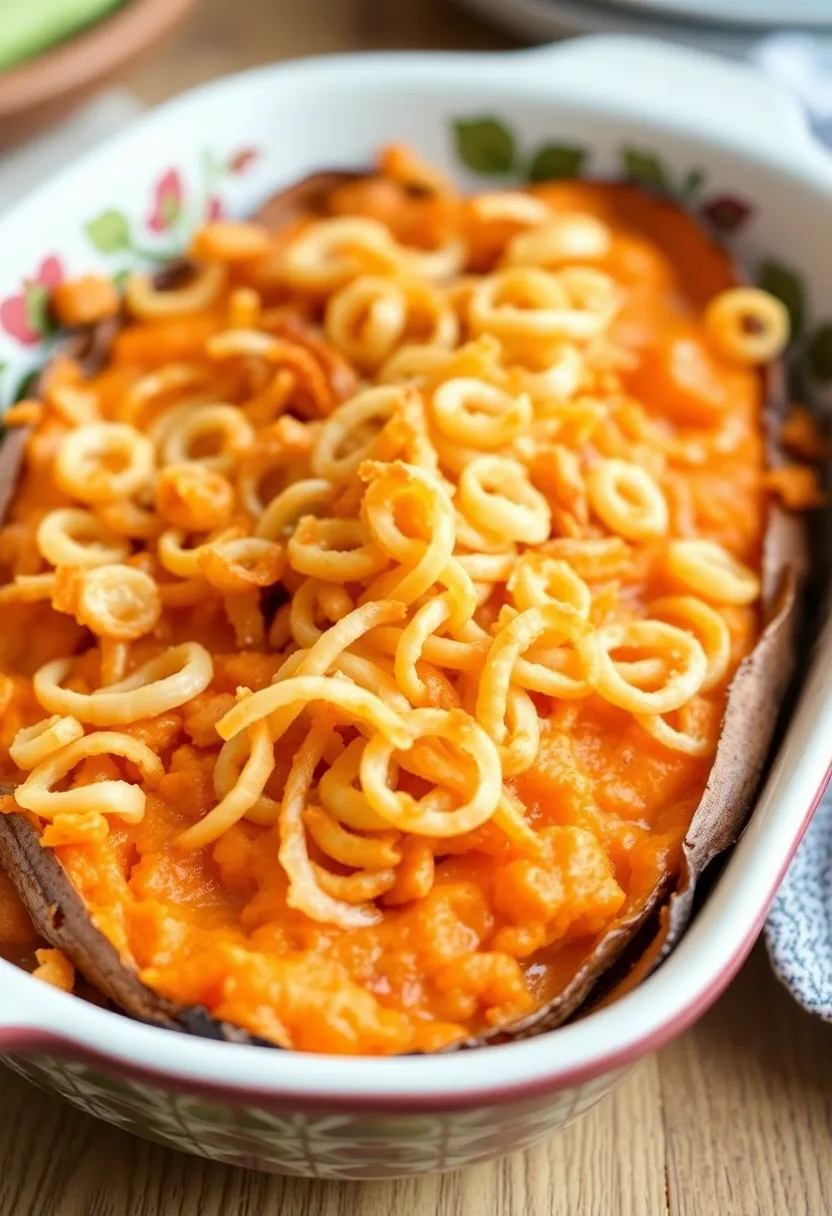 30 French Fried Onion Recipes Perfect For Crunch Lovers 16 30 French Fried Onion Recipes Perfect For Crunch Lovers - 16. French Fried Onion Topped Sweet Potato Casserole