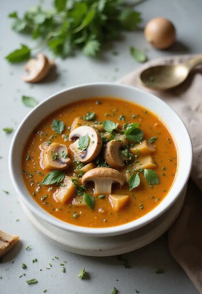 30 French Mushroom Soup Recipes Rich And Creamy 14. Herb Infused Mushroom Soup