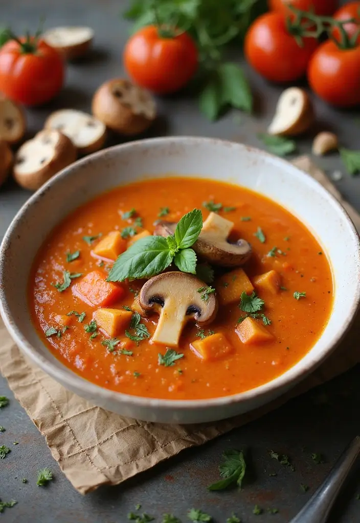 30 French Mushroom Soup Recipes Rich And Creamy 18. Tomato and Mushroom Soup