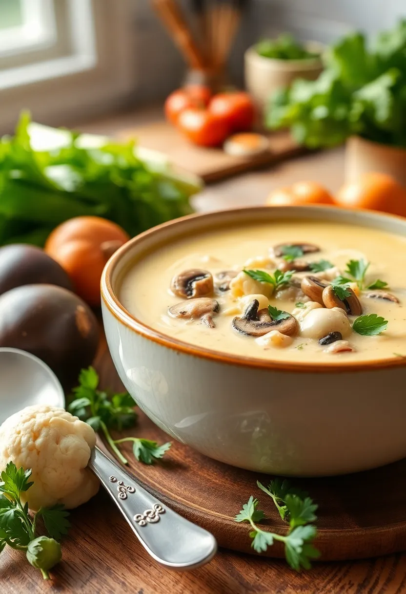 30 French Mushroom Soup Recipes Rich And Creamy 19. Cauliflower and Mushroom Soup