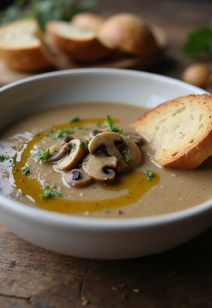 30 French Mushroom Soup Recipes Rich And Creamy 2. Truffle Oil Infused Mushroom Soup