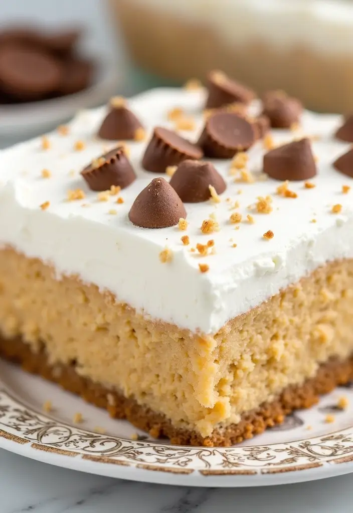 30 French Vanilla Poke Cake Recipes Moist And Sweet 8 30 French Vanilla Poke Cake Recipes Moist And Sweet - 8. Peanut Butter Cup French Vanilla Poke Cake