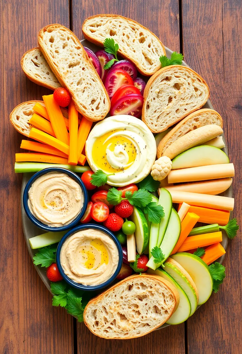 30 Recipes With French Bread That Never Fail 21 30 Recipes With French Bread That Never Fail - 21. French Bread and Hummus Platter