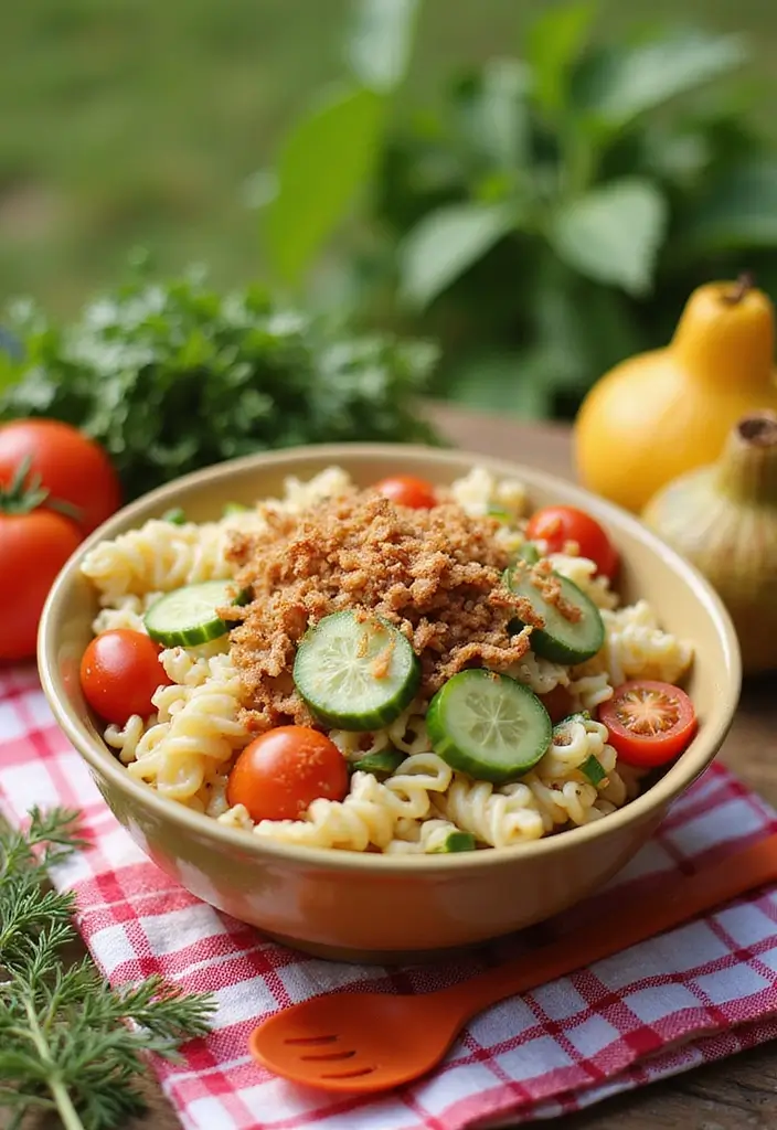 30 Recipes With French Fried Onions: Crispy And Delicious 14 30 Recipes With French Fried Onions: Crispy And Delicious - 14. Pasta Salad with Onion Crunch