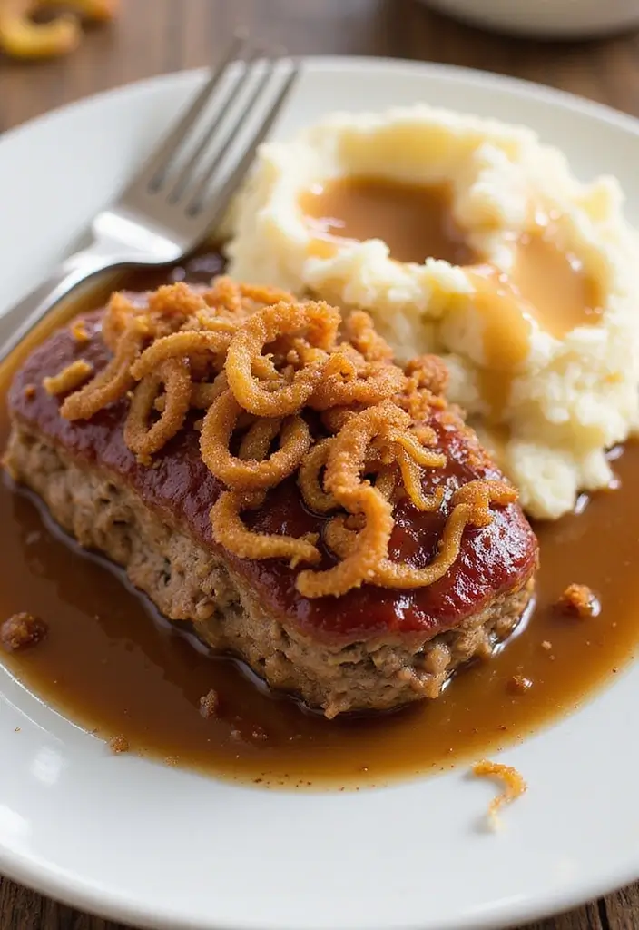 30 Recipes With French Fried Onions: Crispy And Delicious 15 30 Recipes With French Fried Onions: Crispy And Delicious - 15. Crispy Onion Topped Meatloaf