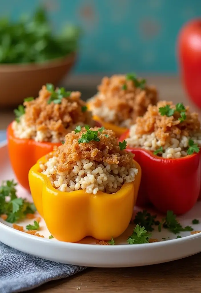 30 Recipes With French Fried Onions: Crispy And Delicious 17 30 Recipes With French Fried Onions: Crispy And Delicious - 17. Stuffed Bell Peppers with Crispy Onions