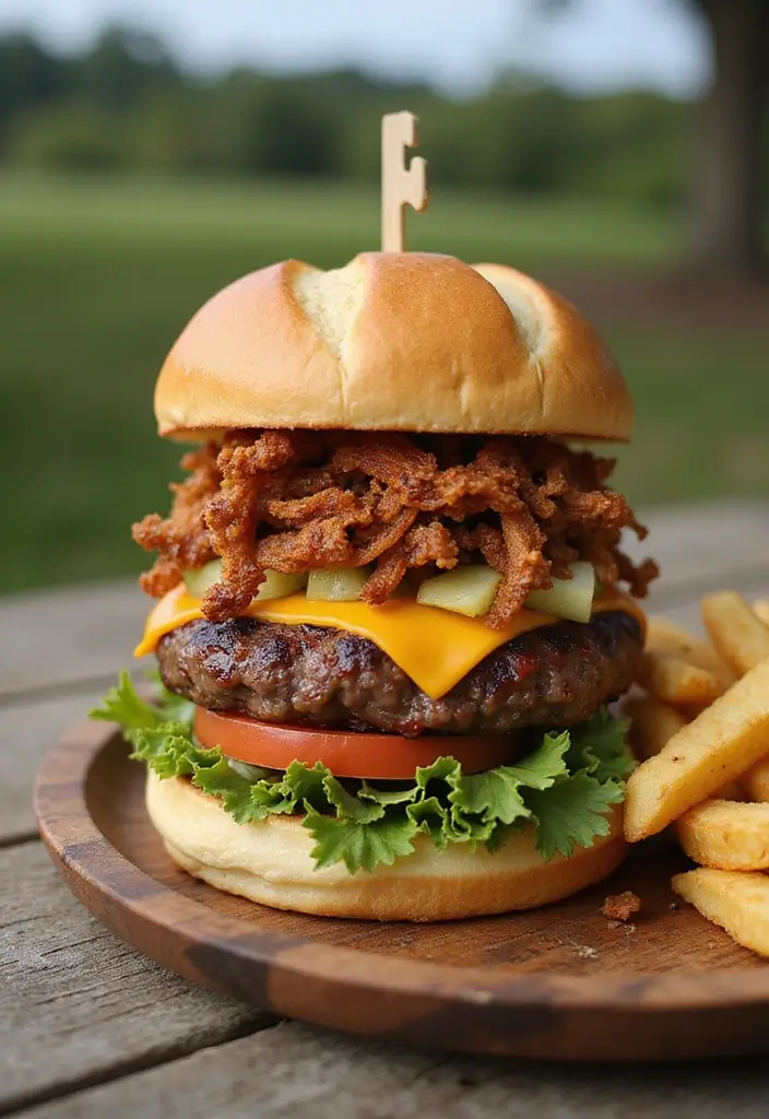 30 Recipes With French Fried Onions: Crispy And Delicious 3 30 Recipes With French Fried Onions: Crispy And Delicious - 3. Crispy Onion Burger