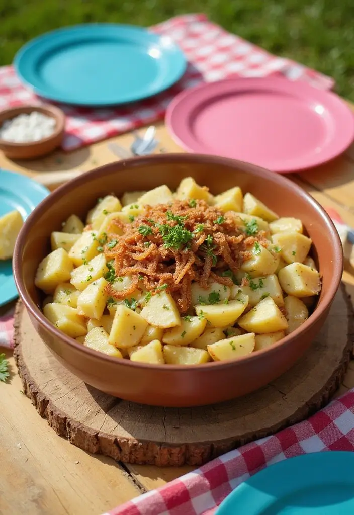30 Recipes With French Fried Onions: Crispy And Delicious 8 30 Recipes With French Fried Onions: Crispy And Delicious - 8. Potato Salad with Crispy Onions
