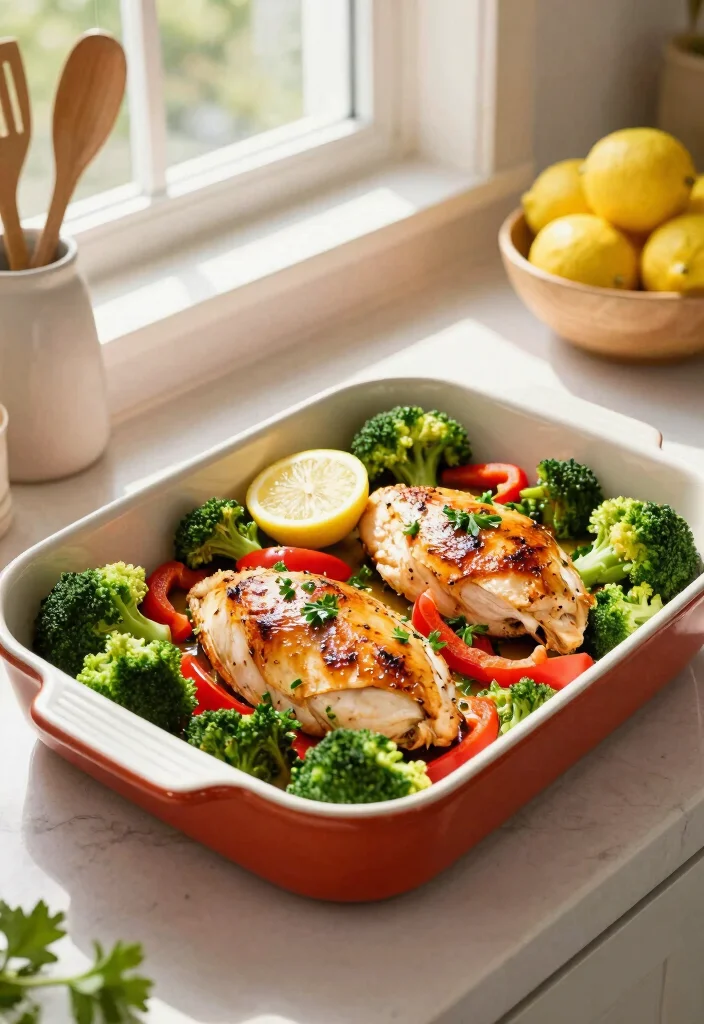 10 Dinner Video Recipes for Easy Step by Step Cooking - 1. One-Pan Lemon Garlic Chicken & Veggies 1
