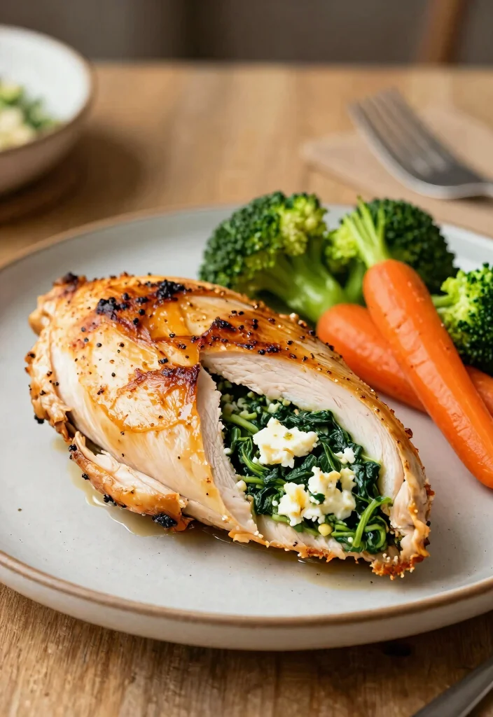 10 Dinner Video Recipes for Easy Step by Step Cooking - 6. Spinach and Feta Stuffed Chicken 1