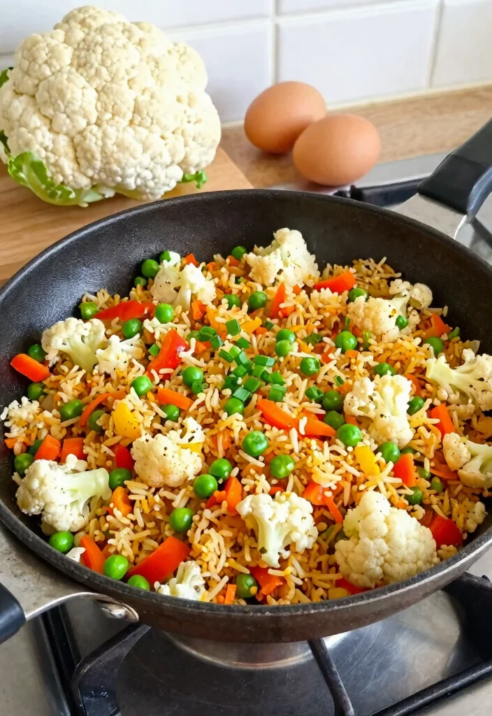 10 Dinner Video Recipes for Easy Step by Step Cooking - 9. Cauliflower Fried Rice 1