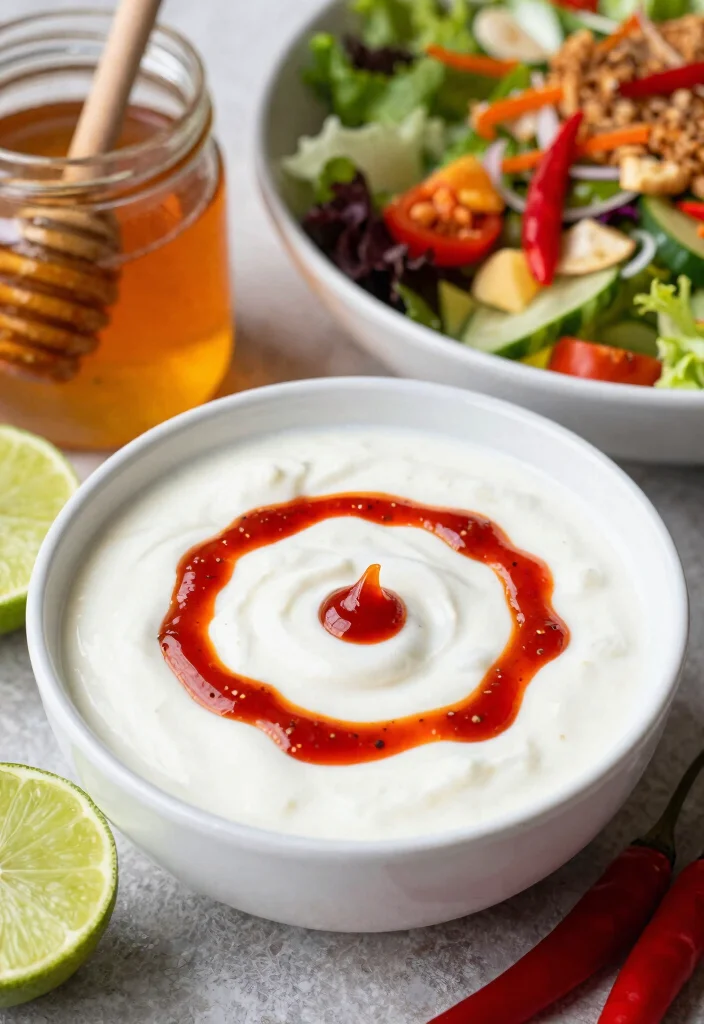 10 Healthy Greek Yogurt Dressing Recipes for Clean Eating - 2. Spicy Sriracha Yogurt Dressing 1