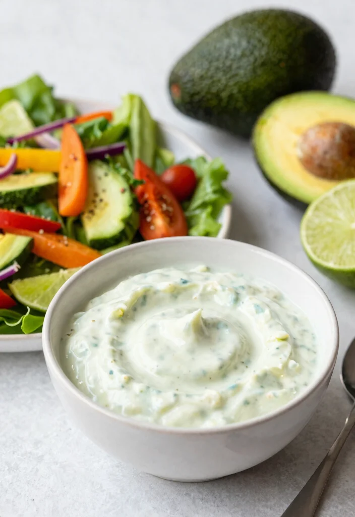 10 Healthy Greek Yogurt Dressing Recipes for Clean Eating - 4. Avocado Greek Yogurt Dressing 1
