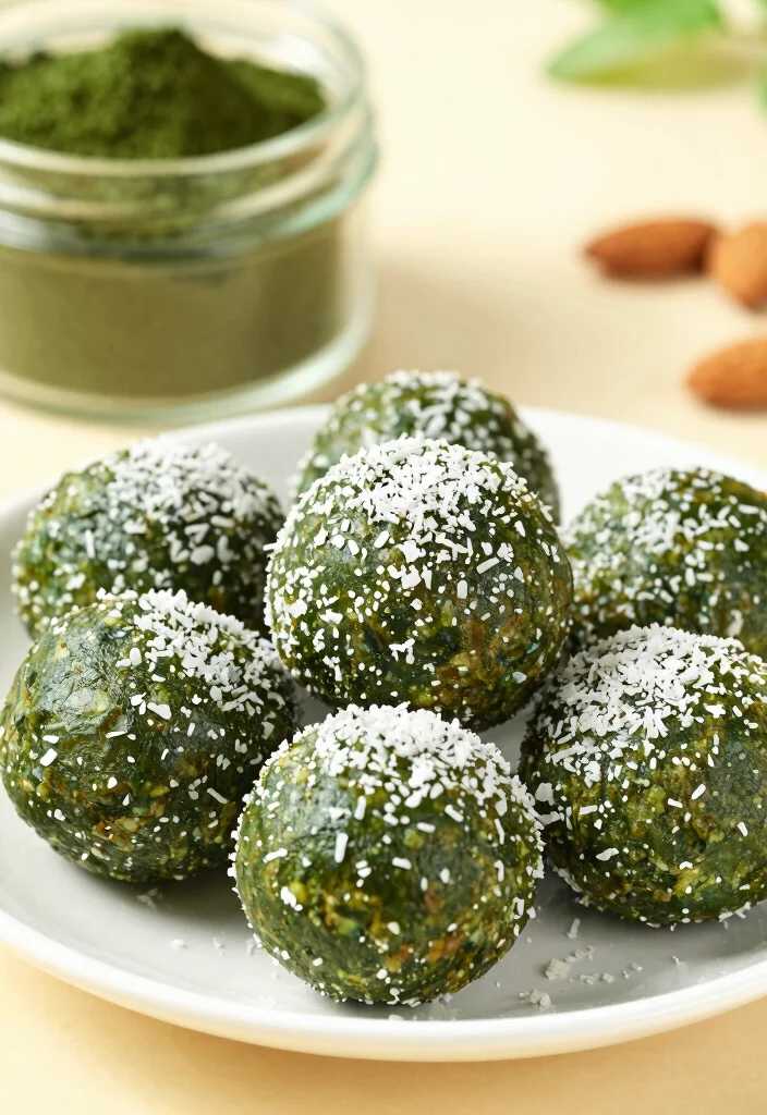 10 High Protein Raw Vegan Recipes for Clean Fuel - 7. Spirulina Energy Balls 1
