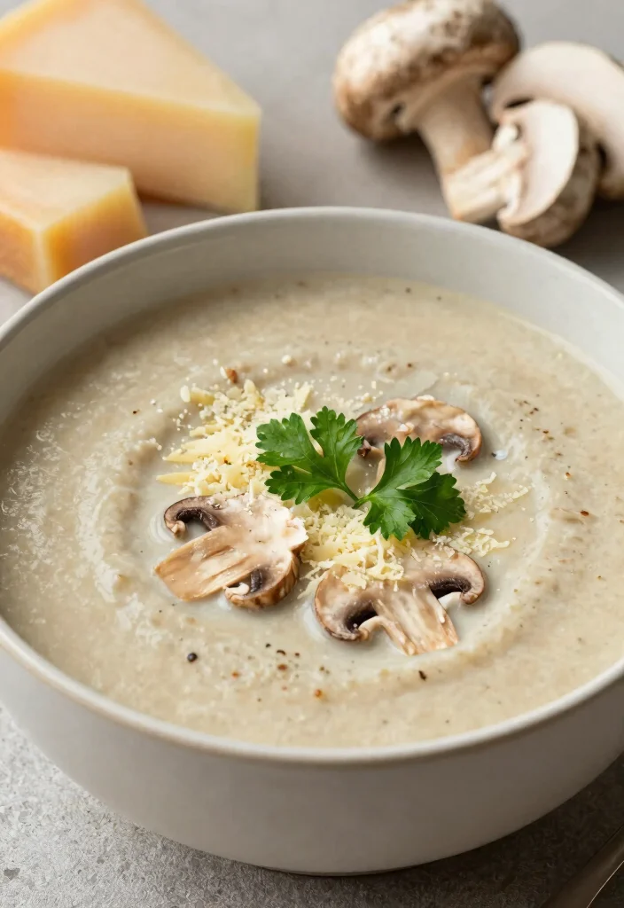 10 Keto Mushroom Soup Recipes for Cozy Low Carb Bowls - 9. Creamy Mushroom Soup with Parmesan 1