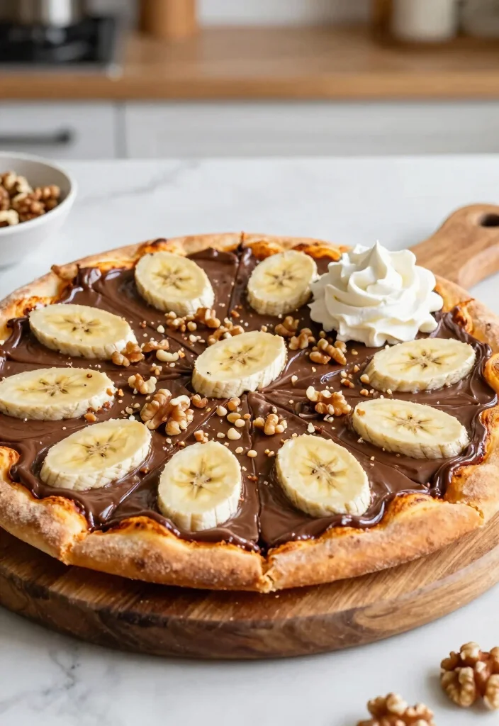 10 Pizza Crust Dessert Recipes for Fun Creative Treats - 1. Nutella Banana Pizza 1