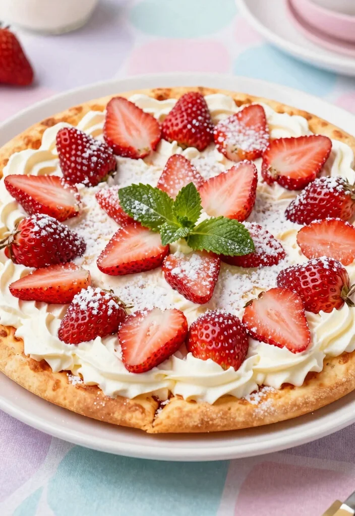 10 Pizza Crust Dessert Recipes for Fun Creative Treats - 4. Strawberry Shortcake Pizza 1