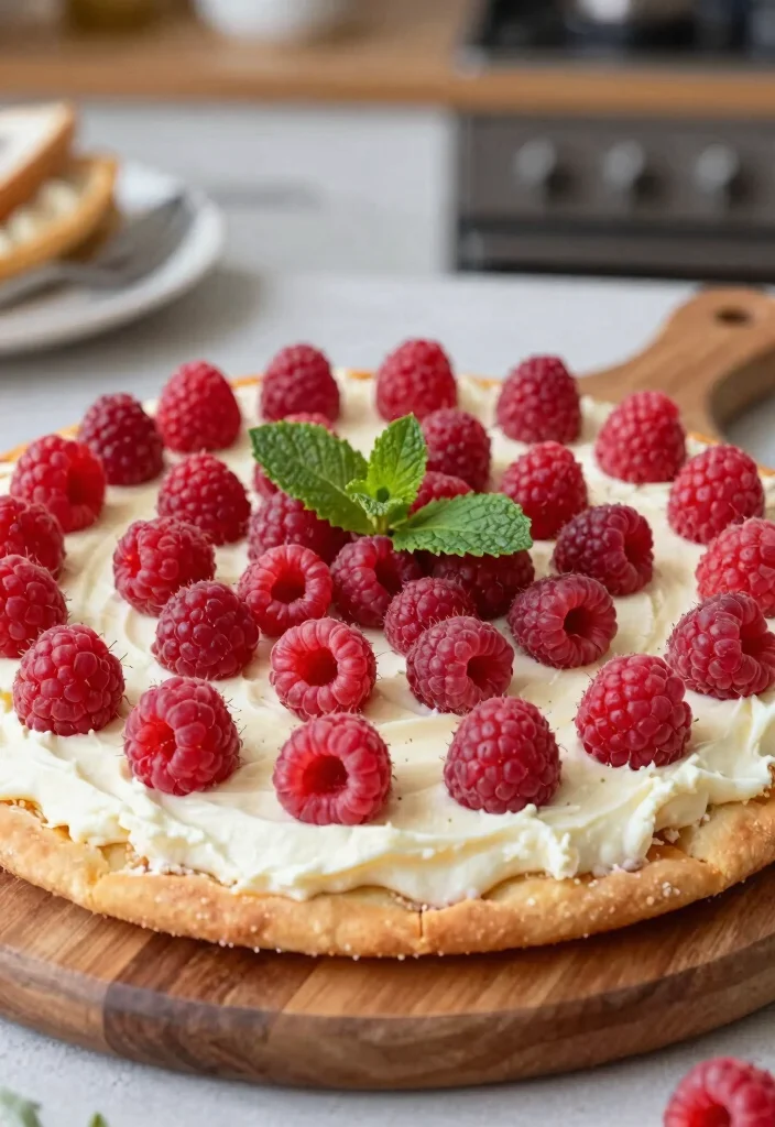10 Pizza Crust Dessert Recipes for Fun Creative Treats - 7. Raspberry Cream Cheese Dessert Pizza 1