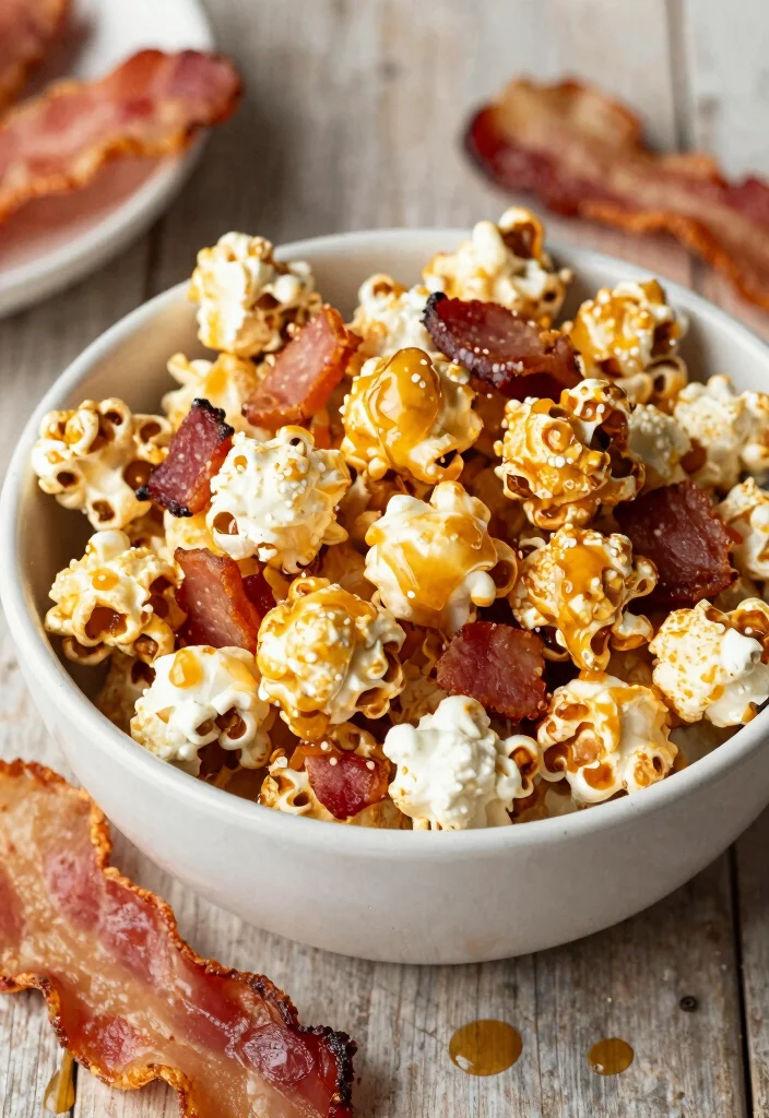 10 Popcorn Dessert Recipes for Sweet and Crunchy Snacks - 6. Maple Bacon Popcorn 1