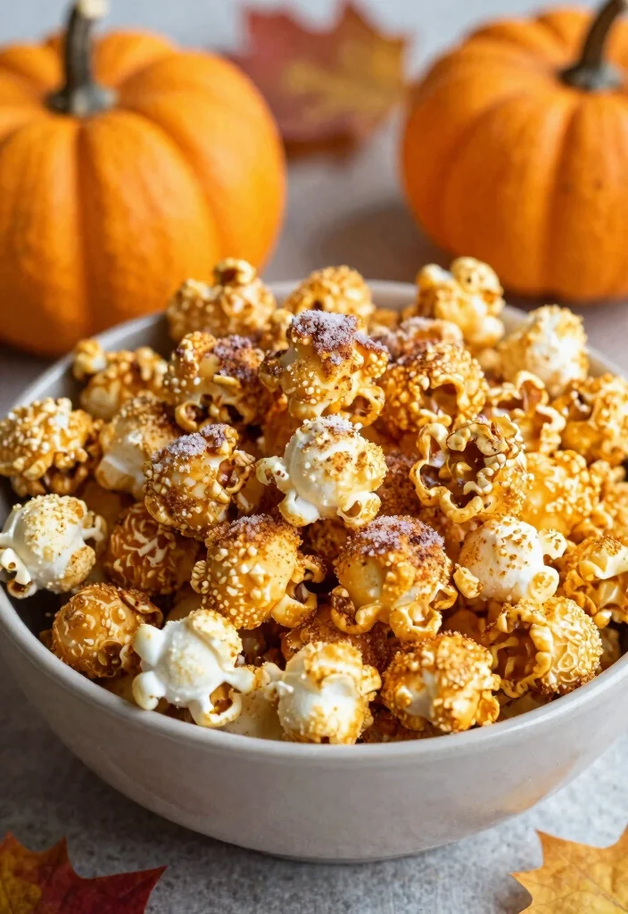 10 Popcorn Dessert Recipes for Sweet and Crunchy Snacks - 8. Pumpkin Spice Popcorn 1