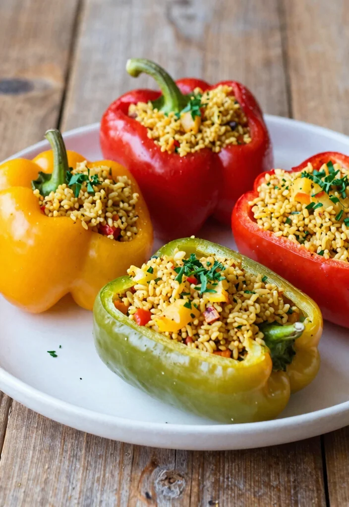 10 Vegan Bulgur Recipes for Hearty Plant Based Meals - 8. Bulgur Stuffed Peppers 1